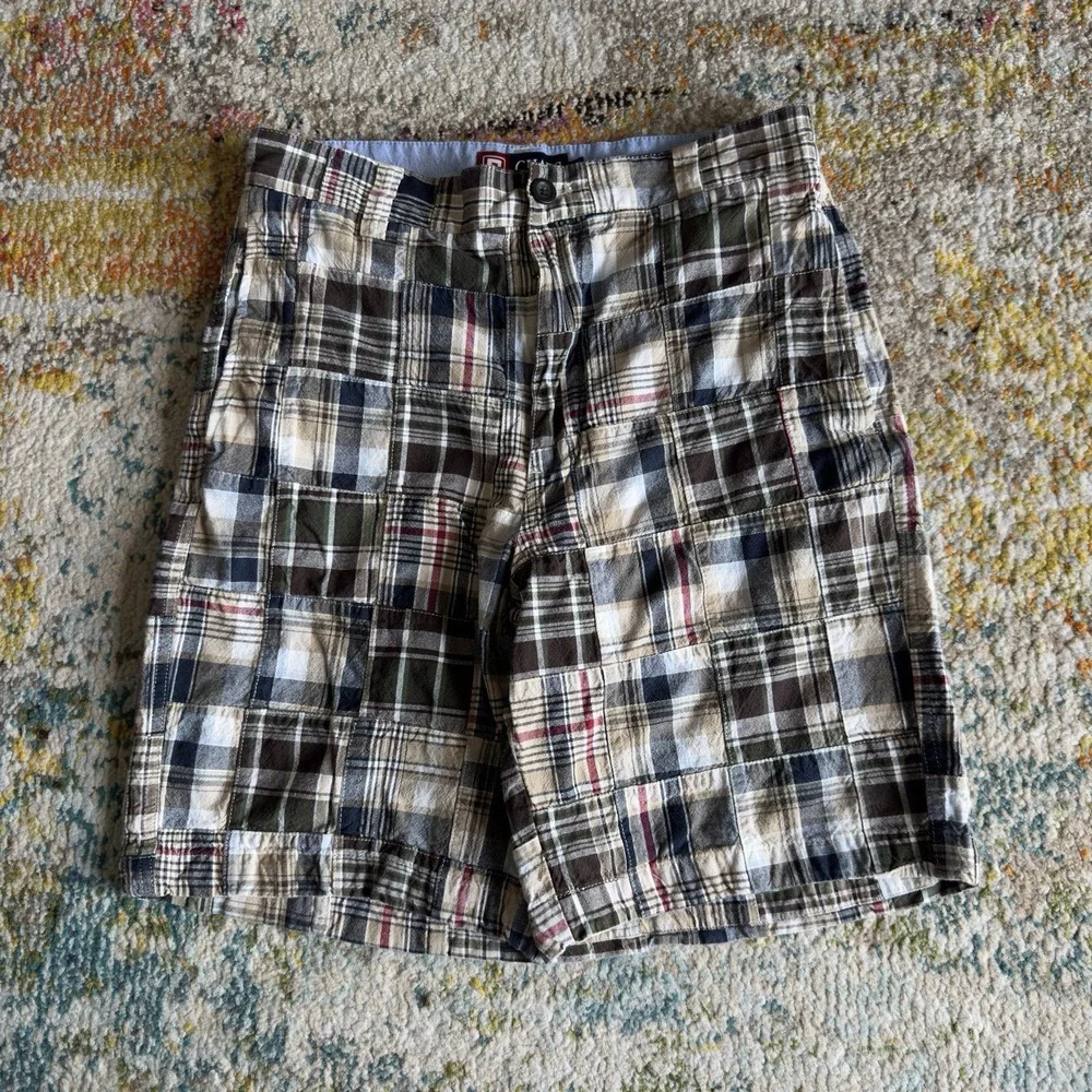 Vintage Chaps Plaid Patchwork Shorts Men's Size 30 Gorpcore Skater Outer Banks